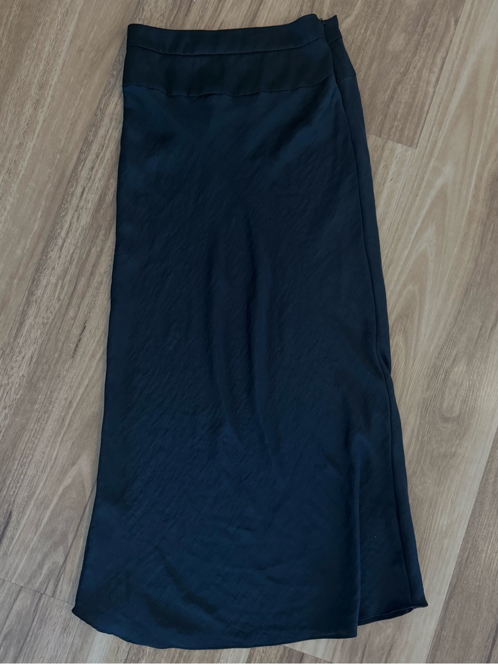 Free People Black Bias-Cut Midi Skirt